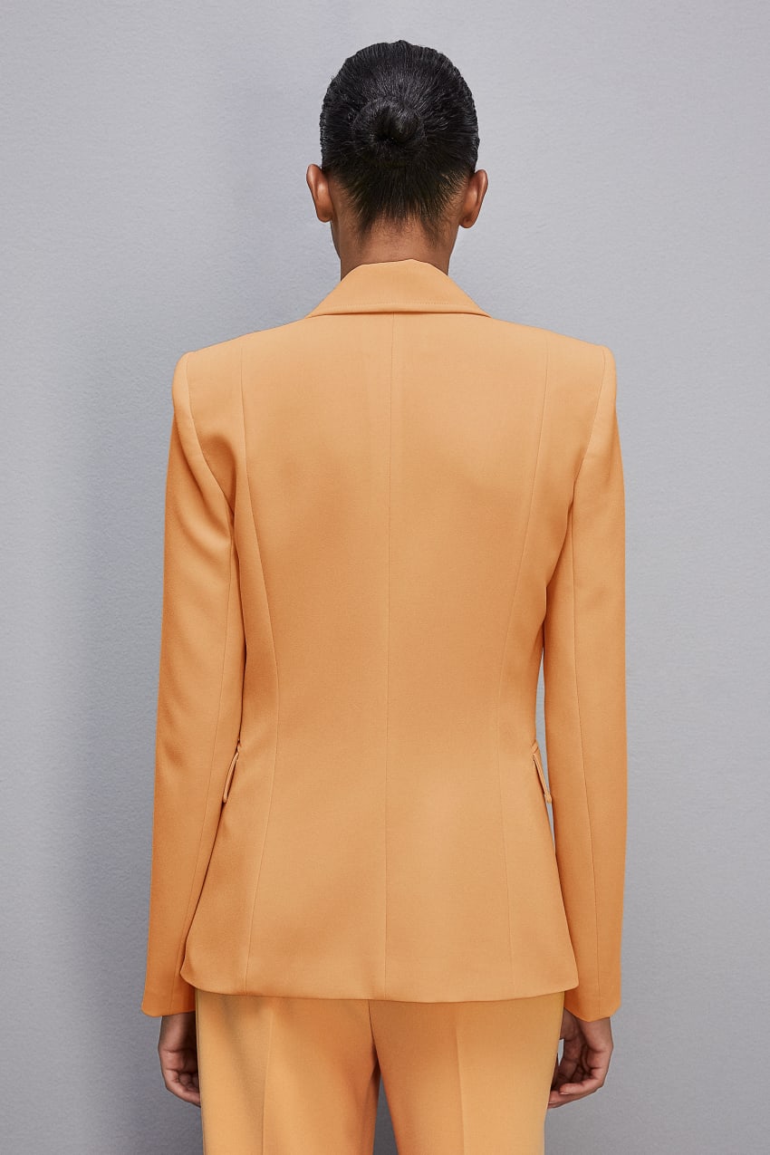 Orange Patrizia Pepe One-button Jacket In Sablè Crepe Fabric | YPK765941