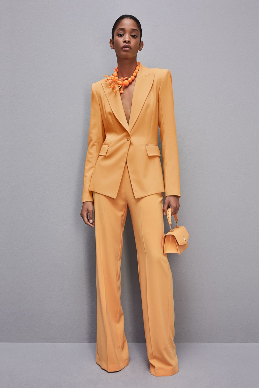 Orange Patrizia Pepe One-button Jacket In Sablè Crepe Fabric | YPK765941