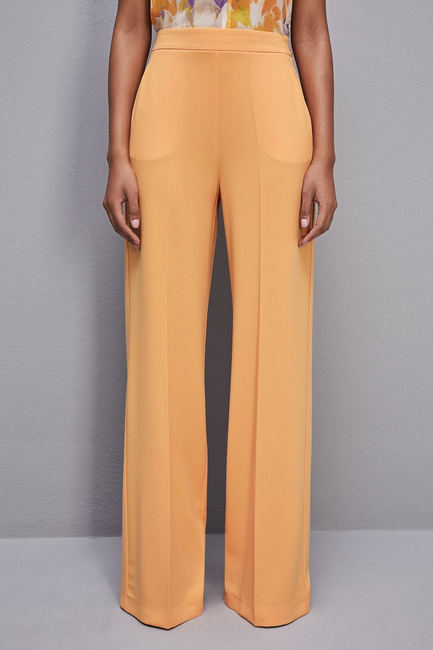 Orange Patrizia Pepe Sablè Crepe Palazzo Pants | AMC318275