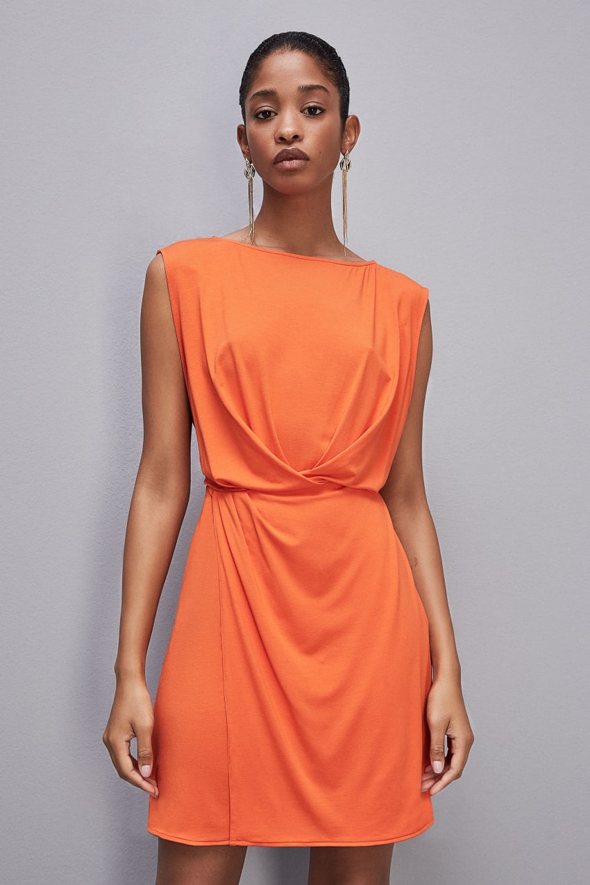 Orange Patrizia Pepe Stretch Jersey Boat-neck Dress | DQN841962