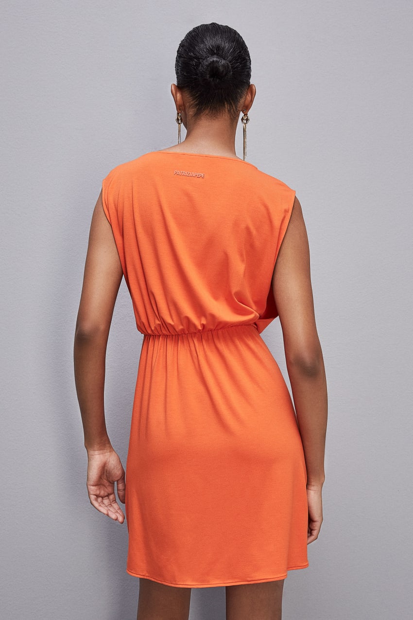 Orange Patrizia Pepe Stretch Jersey Boat-neck Dress | DQN841962