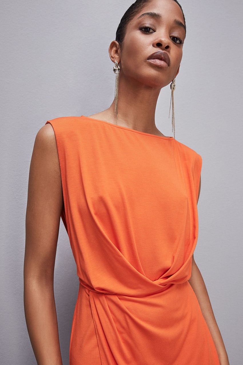 Orange Patrizia Pepe Stretch Jersey Boat-neck Dress | DQN841962