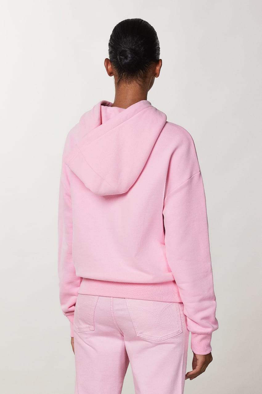 Pink Patrizia Pepe Cotton Sweatshirt With Hood | GFI409125