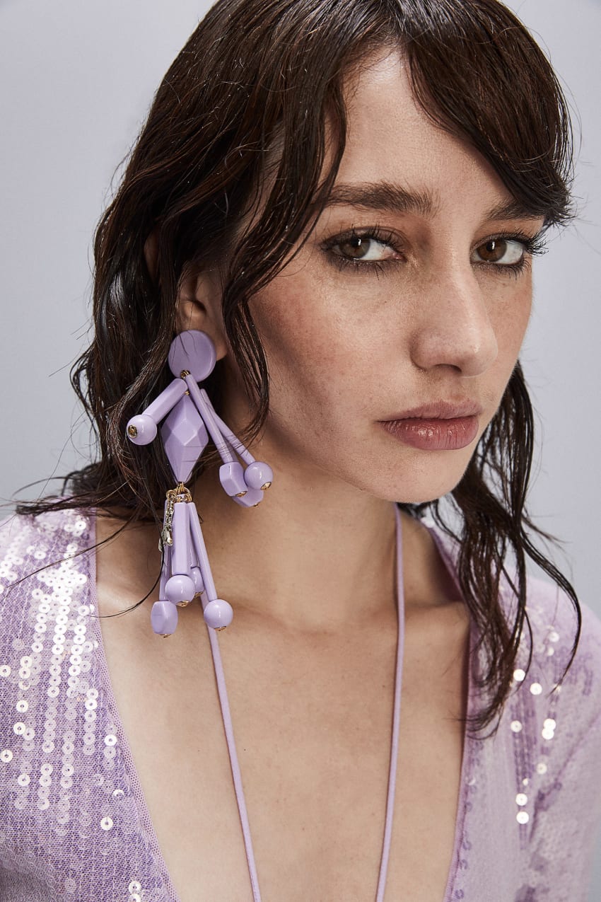 Pink Patrizia Pepe Earrings With Techno Pop Fly Appliqué | BNQ370894