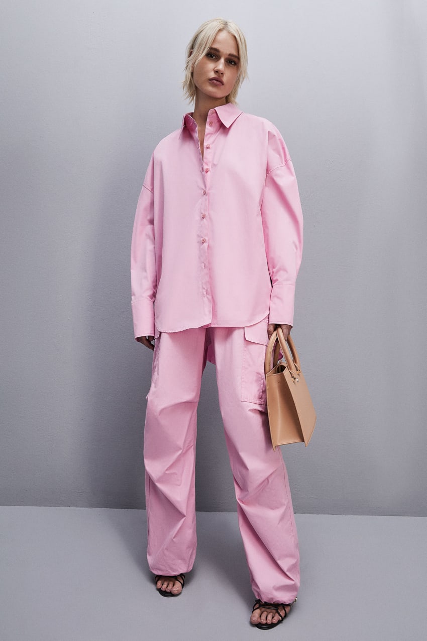 Pink Patrizia Pepe Essential Cotton Over Shirt | XCT872394