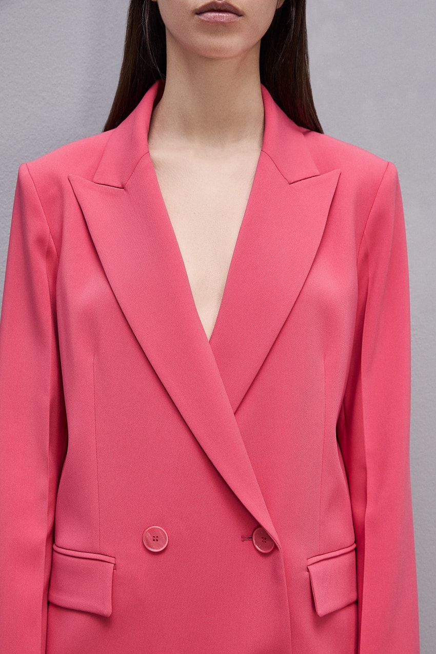 Pink Patrizia Pepe Essential Double-breasted Jacket | FOH683950