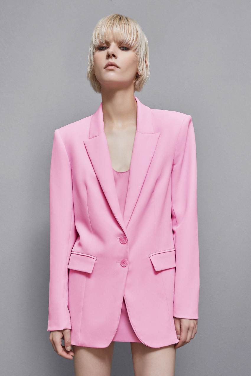 Pink Patrizia Pepe Essential Two-button Blazer | OUL458967