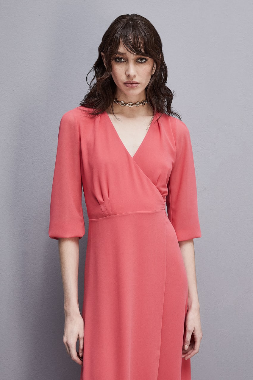 Pink Patrizia Pepe Extra Long Wrap Dress In Georgette | LRJ604785