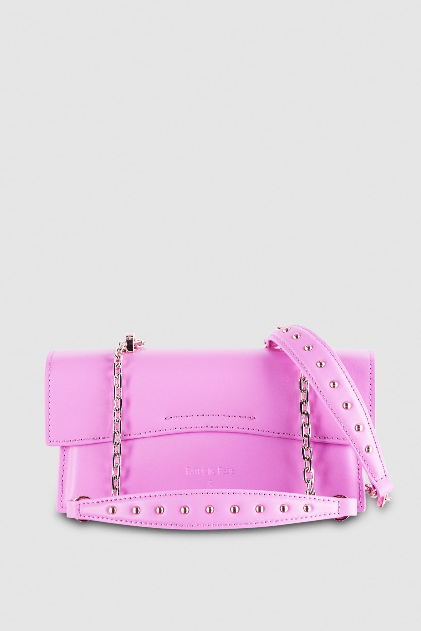 Pink Patrizia Pepe Fly Bamby Leather Shoulder Bag | DGZ371428