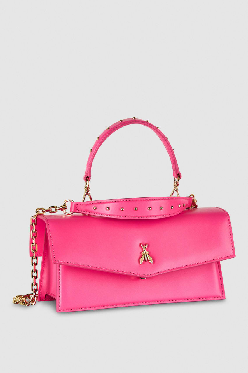 Pink Patrizia Pepe Fly Bamby Leather Shoulder Bag | FAB395182