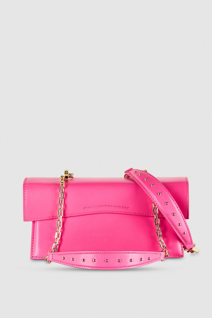 Pink Patrizia Pepe Fly Bamby Leather Shoulder Bag | FAB395182