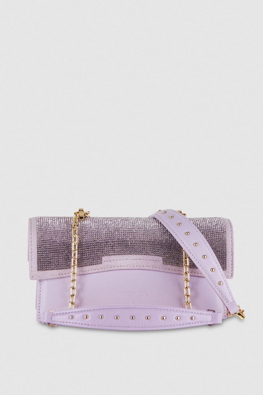 Pink Patrizia Pepe Fly Bamby Shoulder Bag With Rhinestones | EQM180439