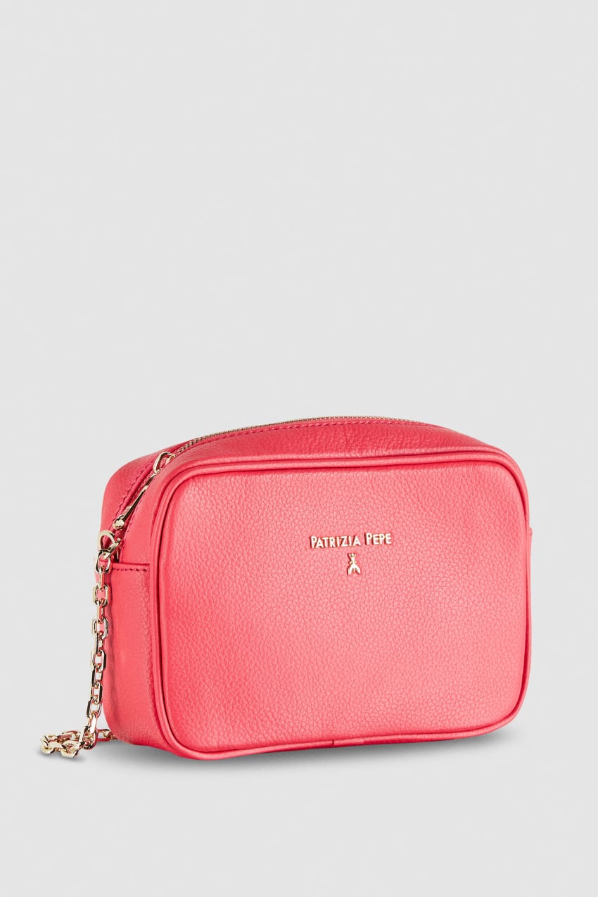 Pink Patrizia Pepe Leather Bag With Shoulder Strap | GAS056487