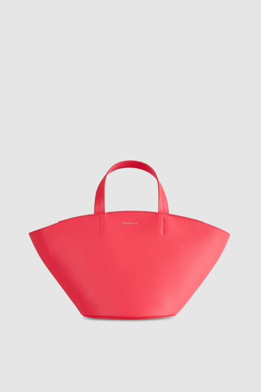 Pink Patrizia Pepe Leather Shopping Bag With Handles | KHP365479