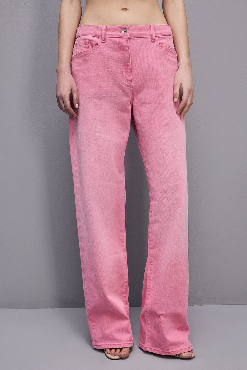 Pink Patrizia Pepe Low Waist Straight Pants | MER136745