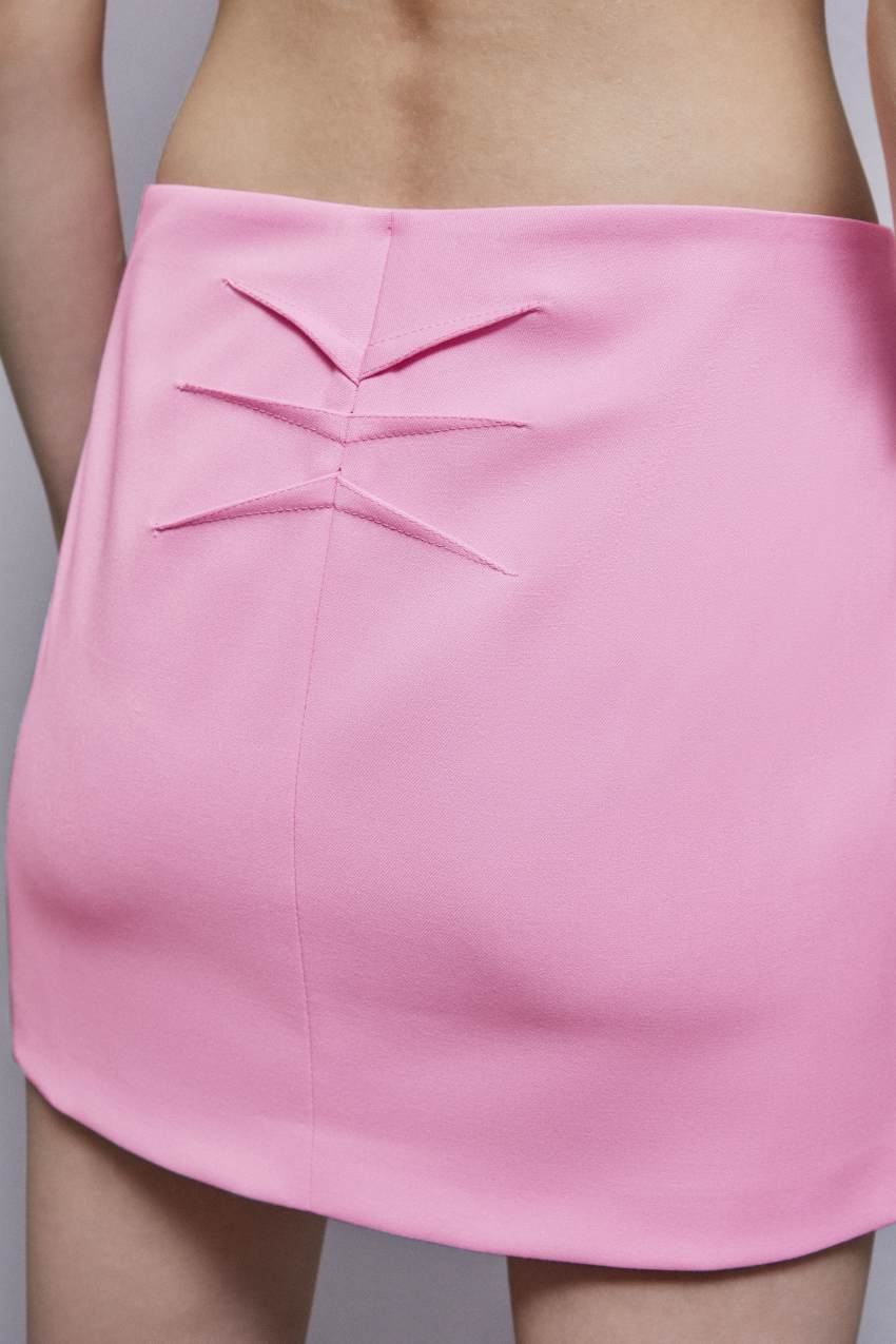 Pink Patrizia Pepe Low-waisted Flannel Miniskirt | KSY893105