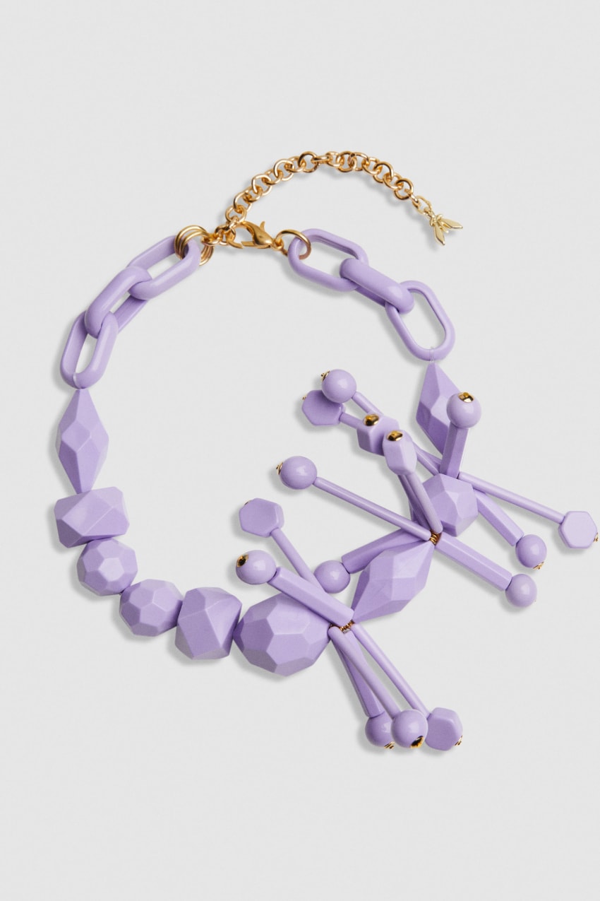 Pink Patrizia Pepe Necklace With Techno Pop Fly Appliqué | AVE294683