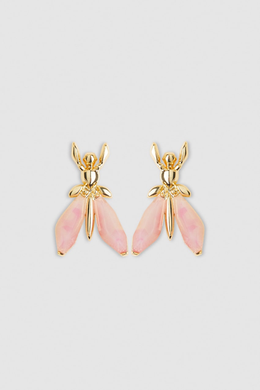 Pink Patrizia Pepe Precious Fly Earrings With Stones | UGS263548