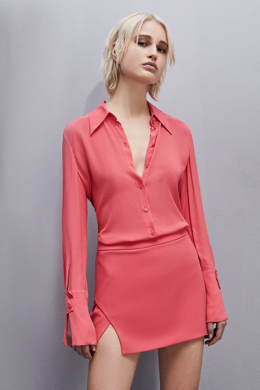 Pink Patrizia Pepe Shirt With High Cuffs | IYR604723