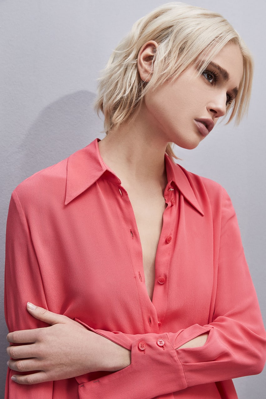 Pink Patrizia Pepe Shirt With High Cuffs | IYR604723