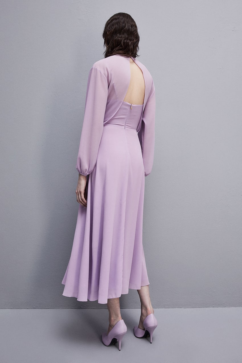 Purple Patrizia Pepe Double-breasted-effect Dress With Soft Sleeves | HMT021673