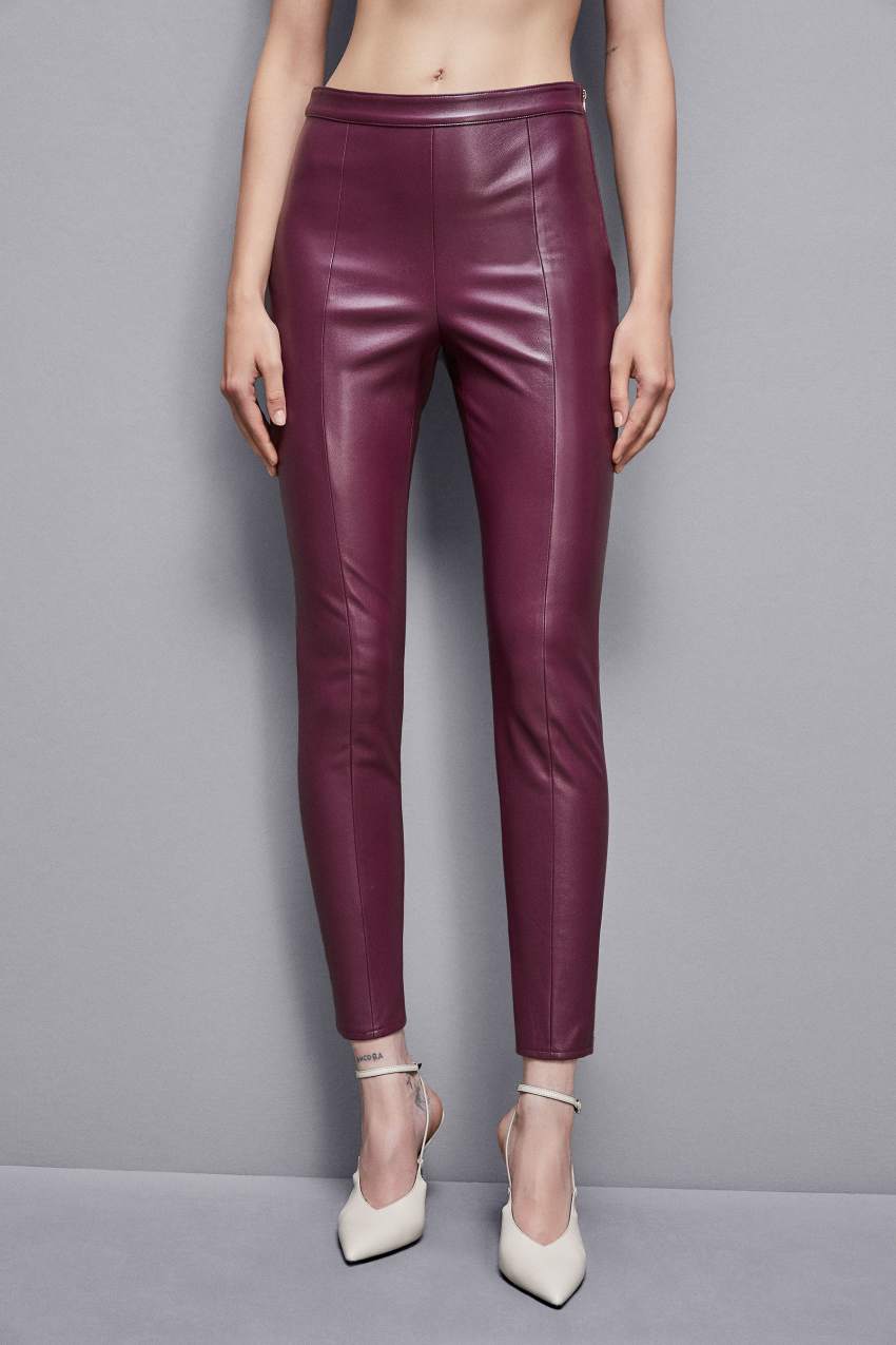 Purple Patrizia Pepe Faux Leather Leggings | BYO306145