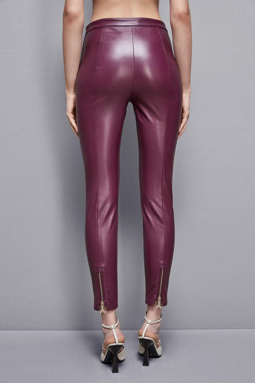 Purple Patrizia Pepe Faux Leather Leggings | BYO306145