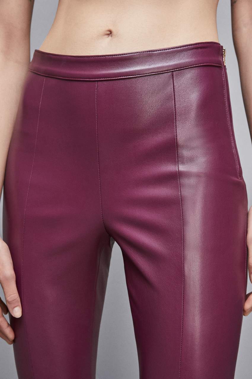 Purple Patrizia Pepe Faux Leather Leggings | BYO306145