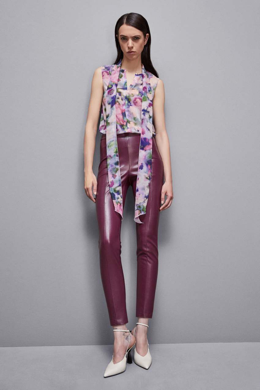 Purple Patrizia Pepe Faux Leather Leggings | BYO306145