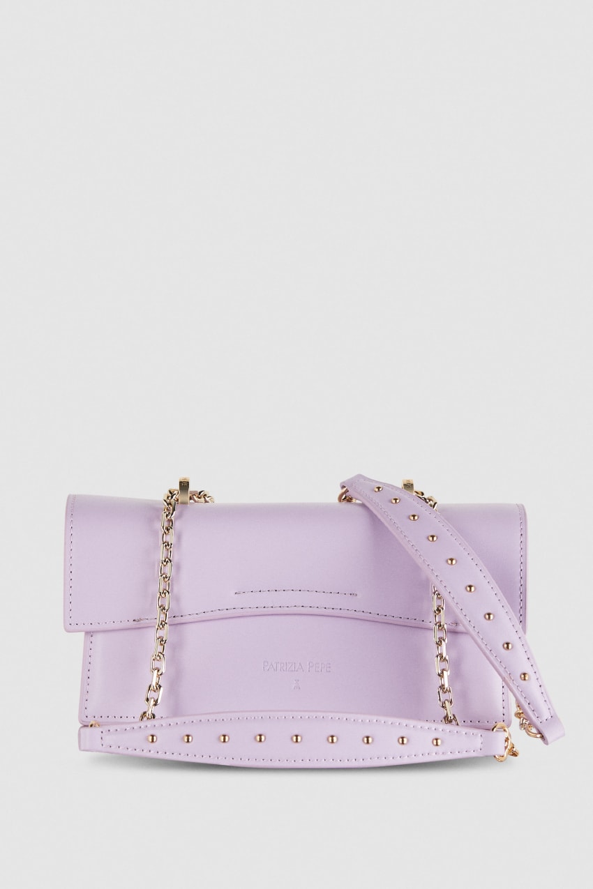 Purple Patrizia Pepe Fly Bamby Leather Shoulder Bag | WYG943578