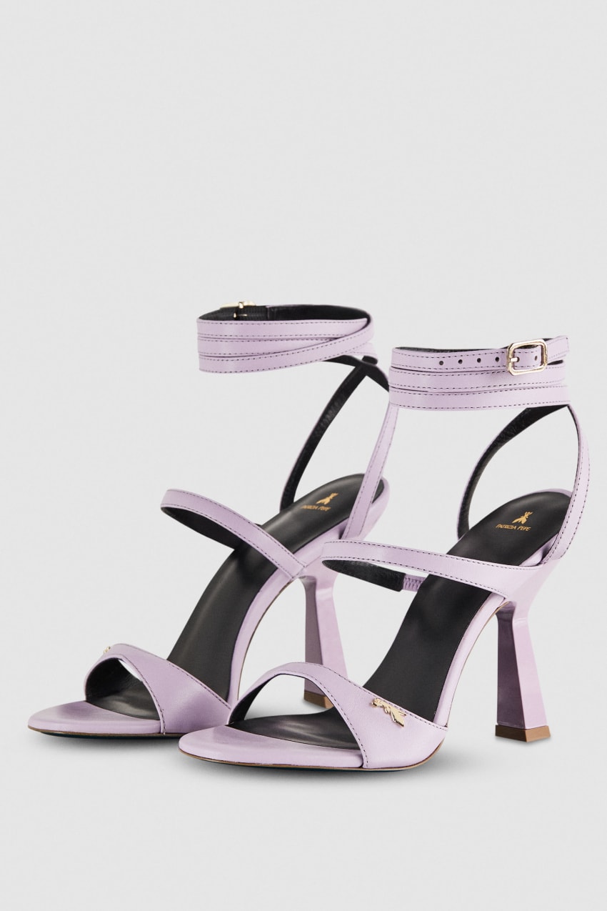 Purple Patrizia Pepe Heeled Sandal With Green Leather Sole | TBR023471