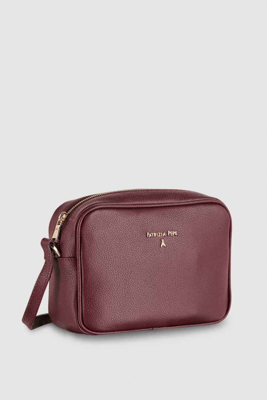 Purple Patrizia Pepe Leather Camera Bag With Inside Pocket | IFD825491