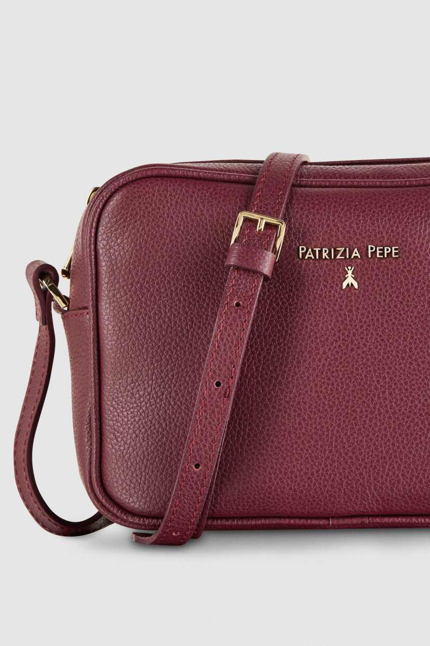 Purple Patrizia Pepe Leather Camera Bag With Inside Pocket | IFD825491