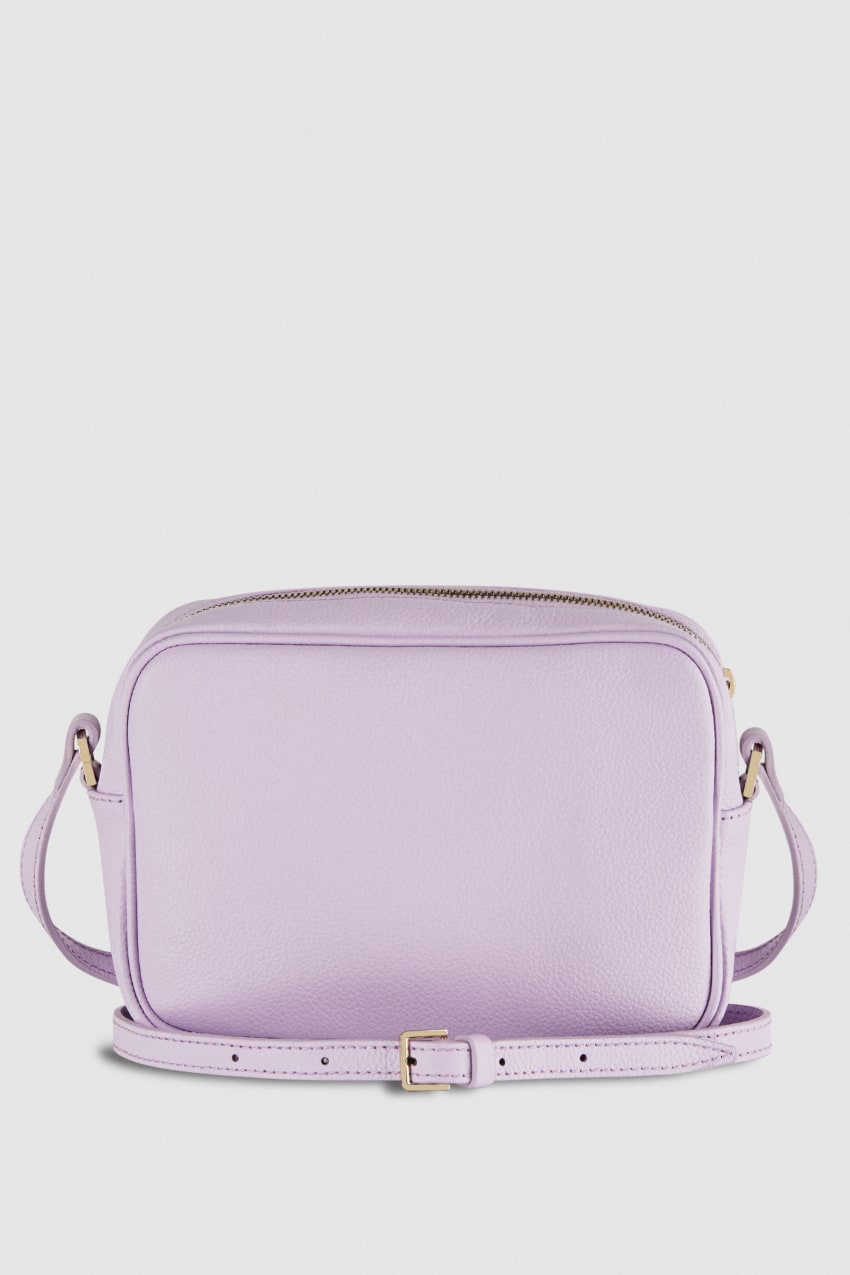 Purple Patrizia Pepe Leather Camera Bag With Inside Pocket | WXA486139