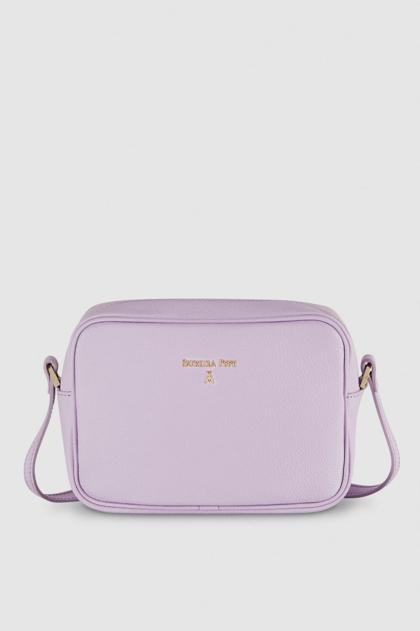 Purple Patrizia Pepe Leather Camera Bag With Inside Pocket | WXA486139