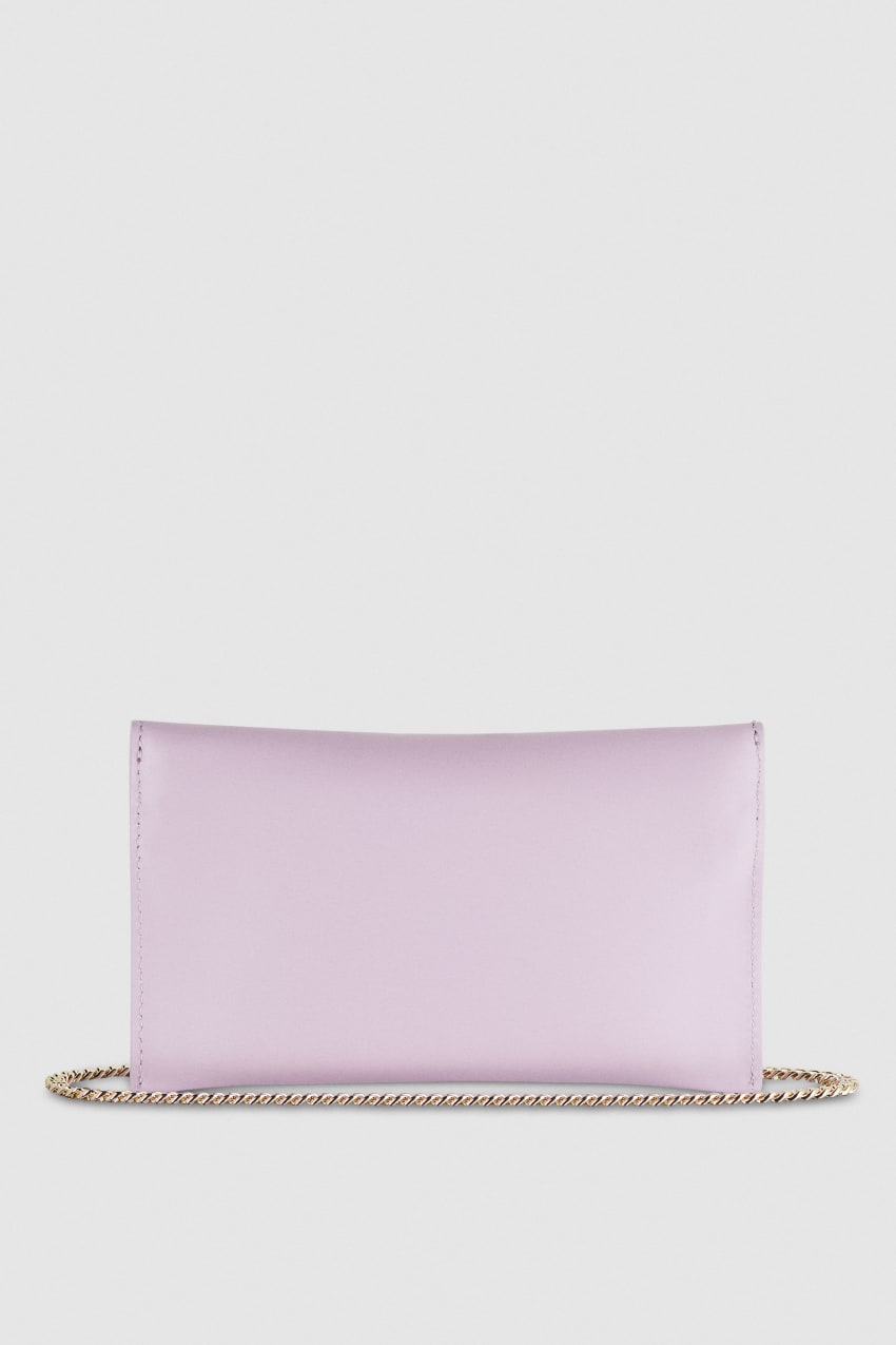 Purple Patrizia Pepe Leather Clutch Bag With Chain Shoulder Strap | BCG450296