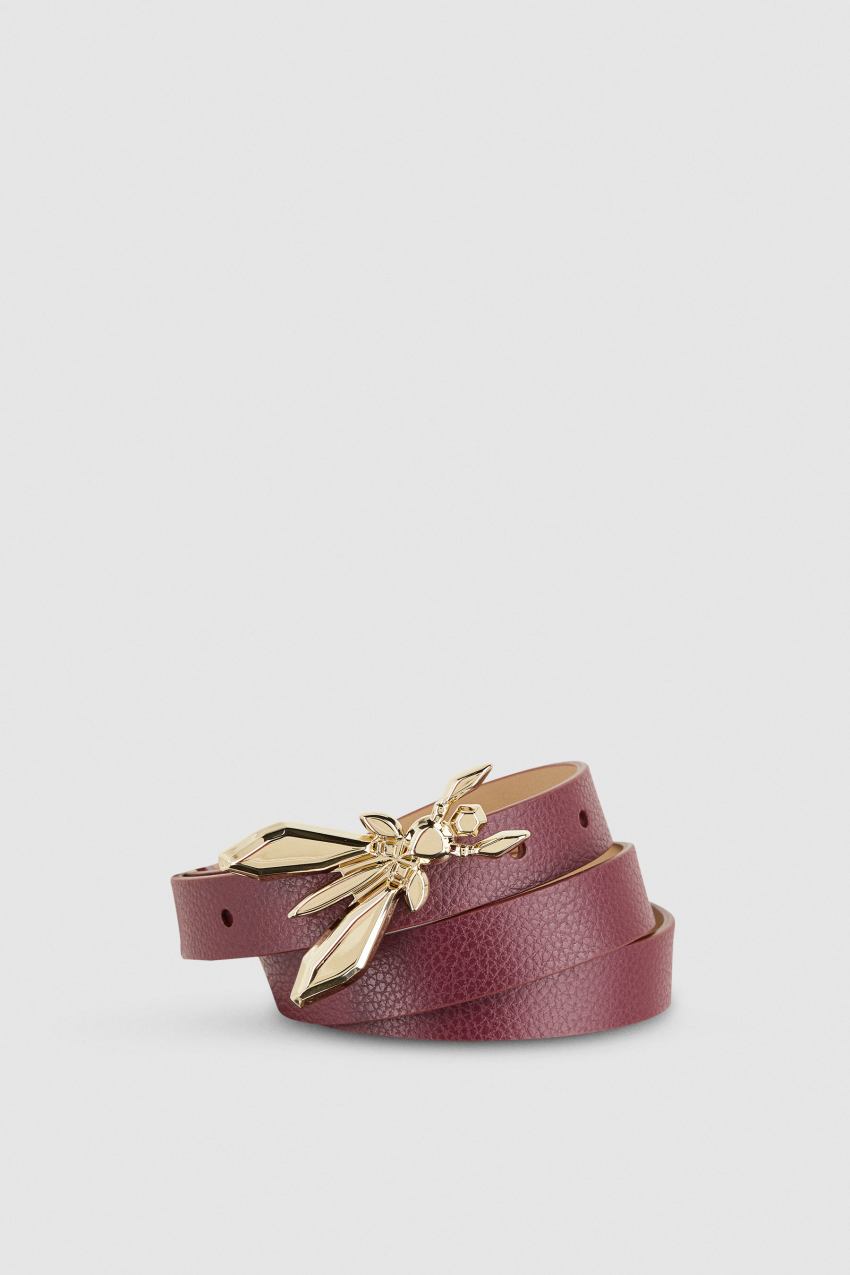 Purple Patrizia Pepe Low-waisted Leather Belt | YCF097345