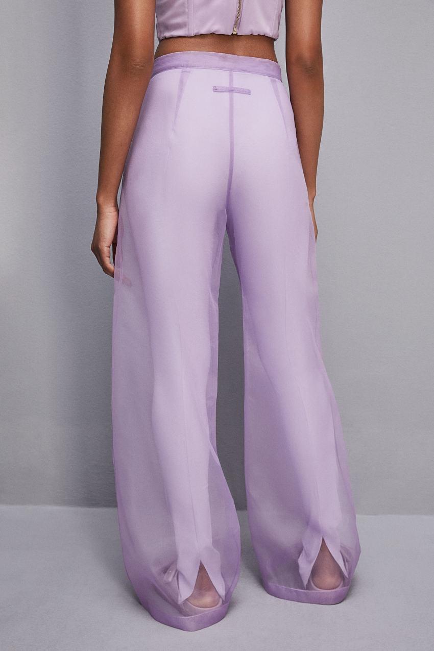 Purple Patrizia Pepe Low-waisted Palazzo Fit Pants In Jersey | LCD135809