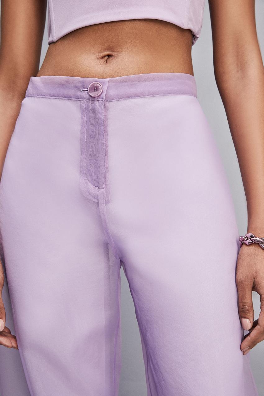 Purple Patrizia Pepe Low-waisted Palazzo Fit Pants In Jersey | LCD135809