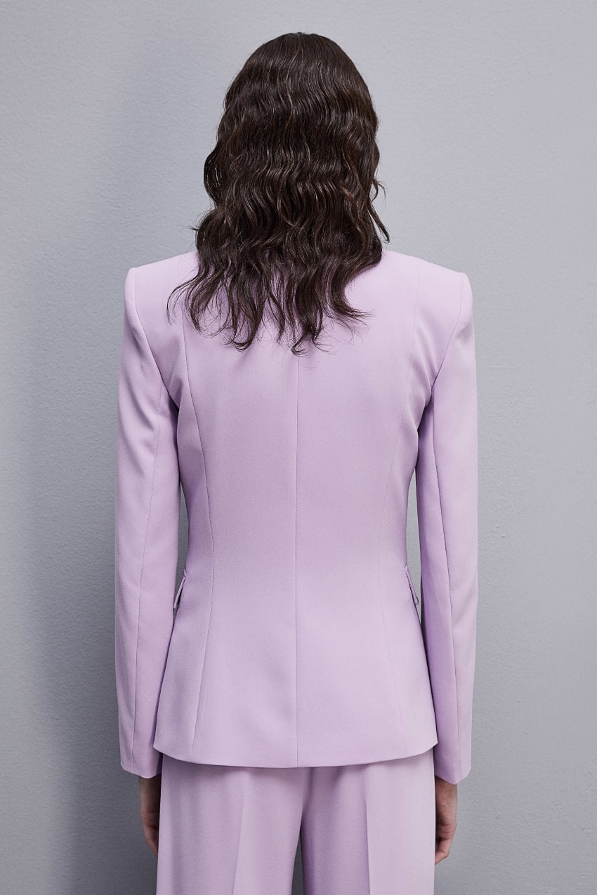 Purple Patrizia Pepe One-button Jacket In Sablè Crepe Fabric | LVS842659