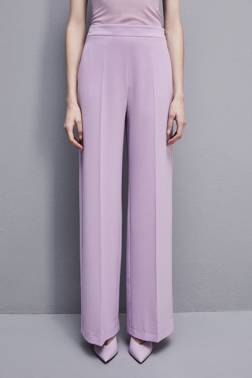 Purple Patrizia Pepe Sablè Crepe Palazzo Pants | ISK807934