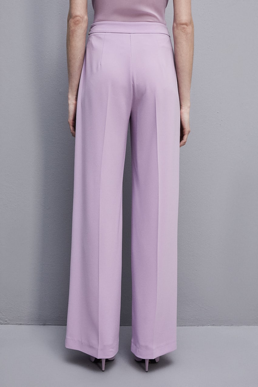 Purple Patrizia Pepe Sablè Crepe Palazzo Pants | ISK807934