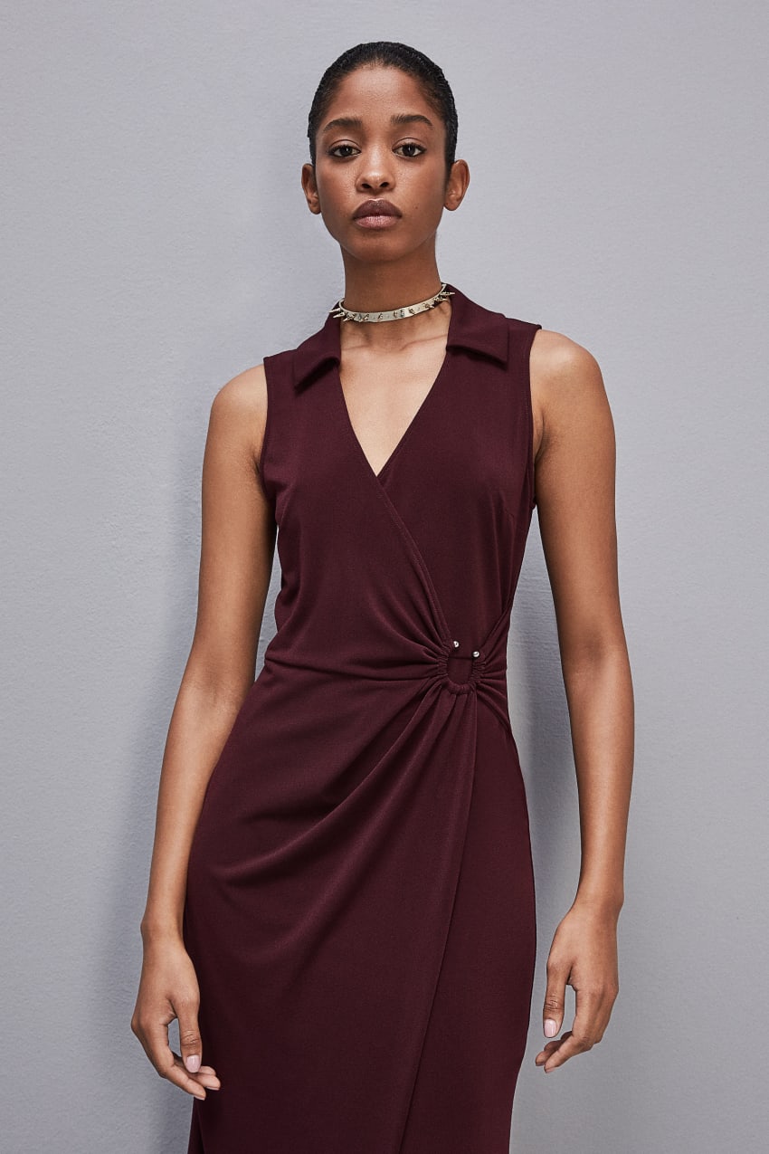 Purple Patrizia Pepe Sleeveless Midi Jersey Dress | AYG986512