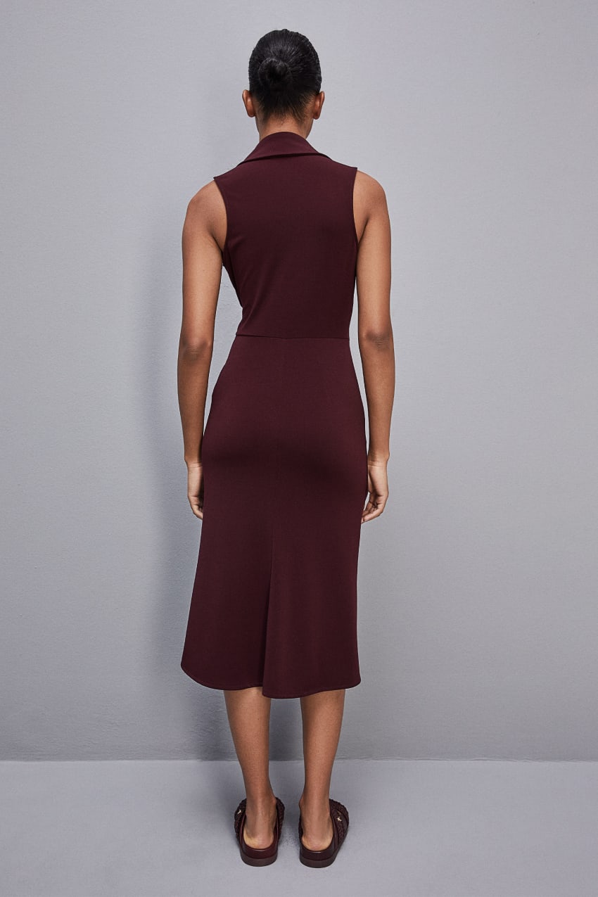 Purple Patrizia Pepe Sleeveless Midi Jersey Dress | AYG986512