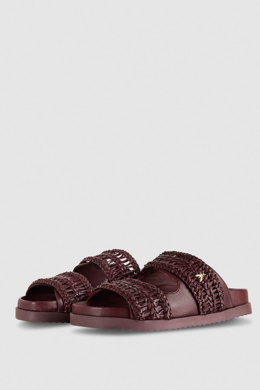 Purple Patrizia Pepe Slippers With Woven Leather Bands | DSE683957