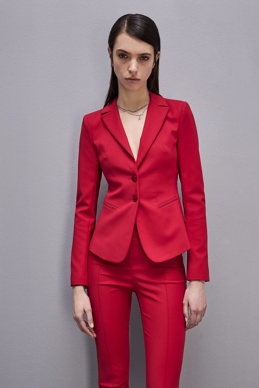 Red Patrizia Pepe 2-button Slim Jacket | LOH850719