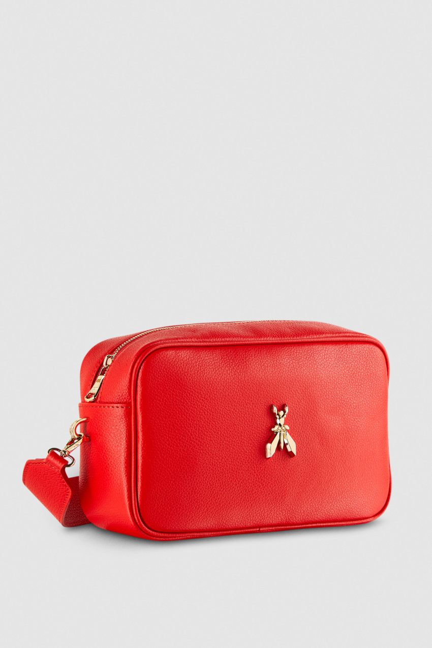 Red Patrizia Pepe Fly Camera Leather Bag With Chain | GOC824659