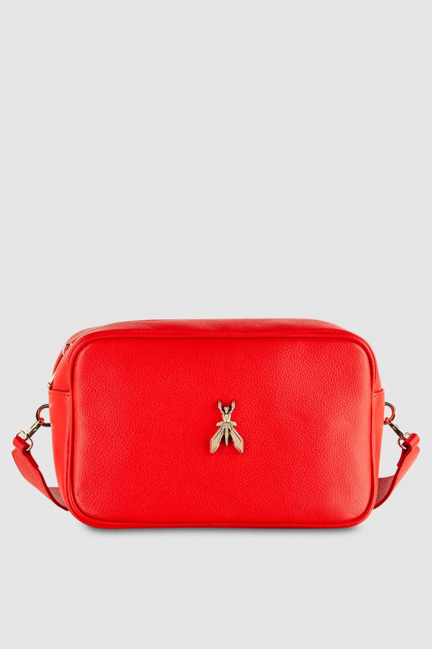 Red Patrizia Pepe Fly Camera Leather Bag With Chain | GOC824659