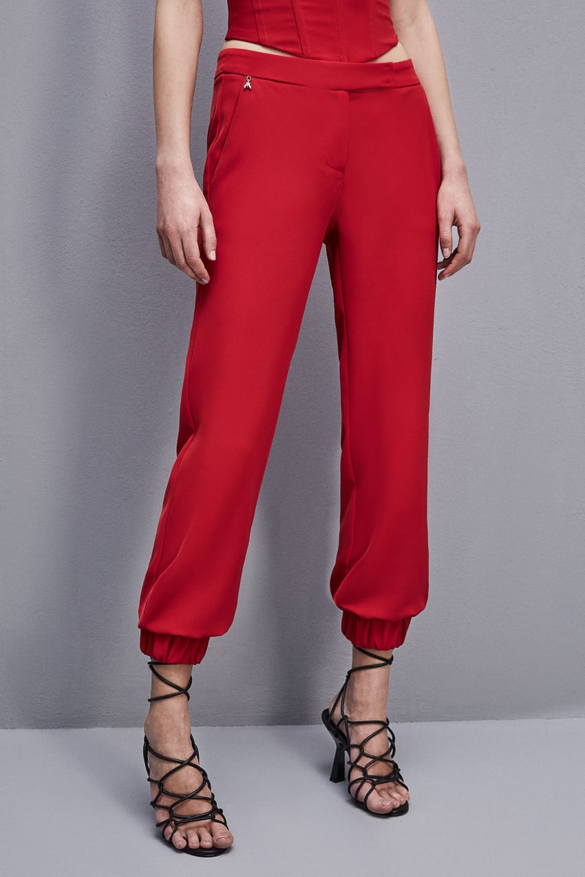 Red Patrizia Pepe Low-waisted Jogger Pants | LMY385197