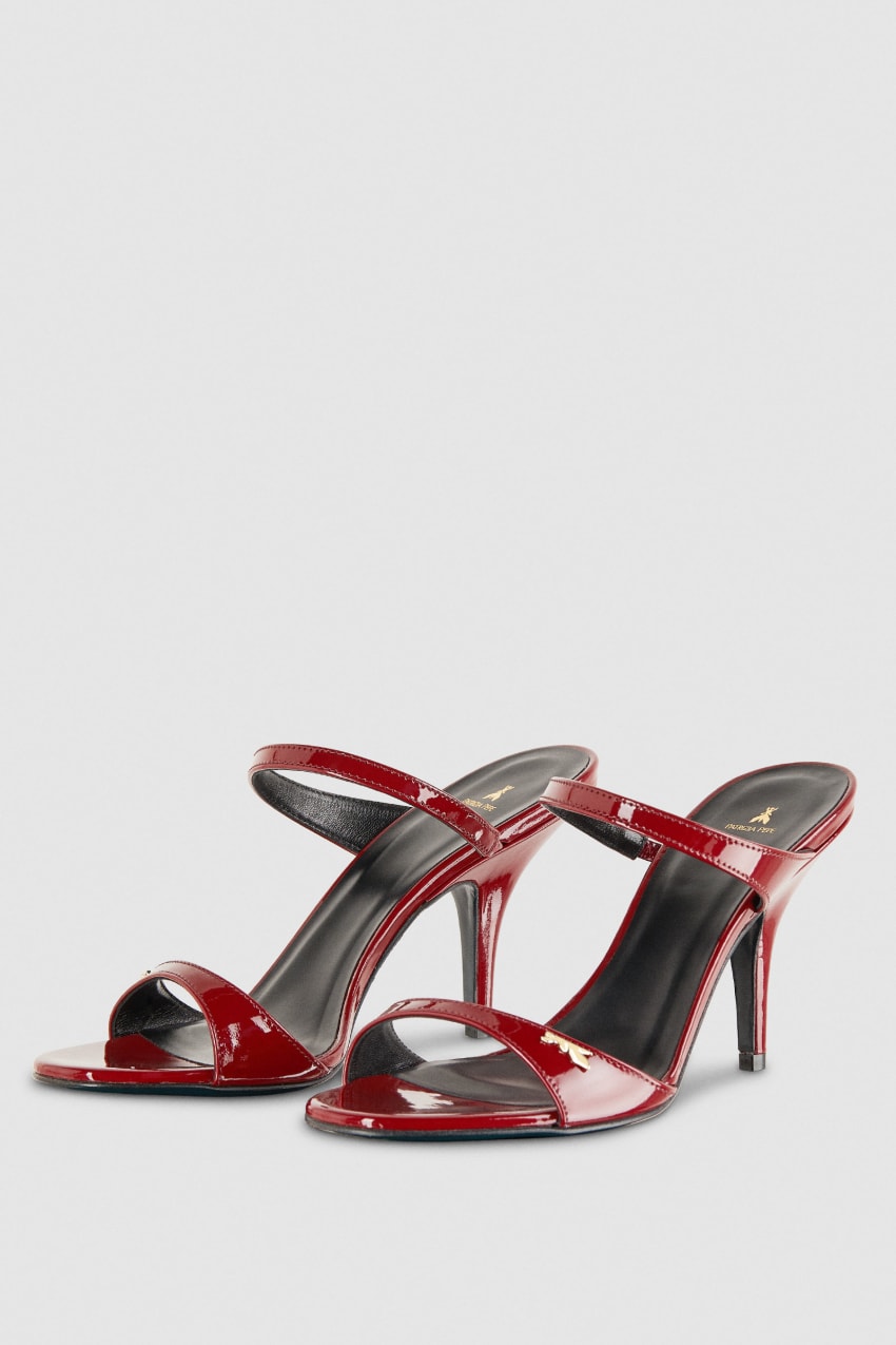 Red Patrizia Pepe Patent Leather Heeled Sandals | XWT320175